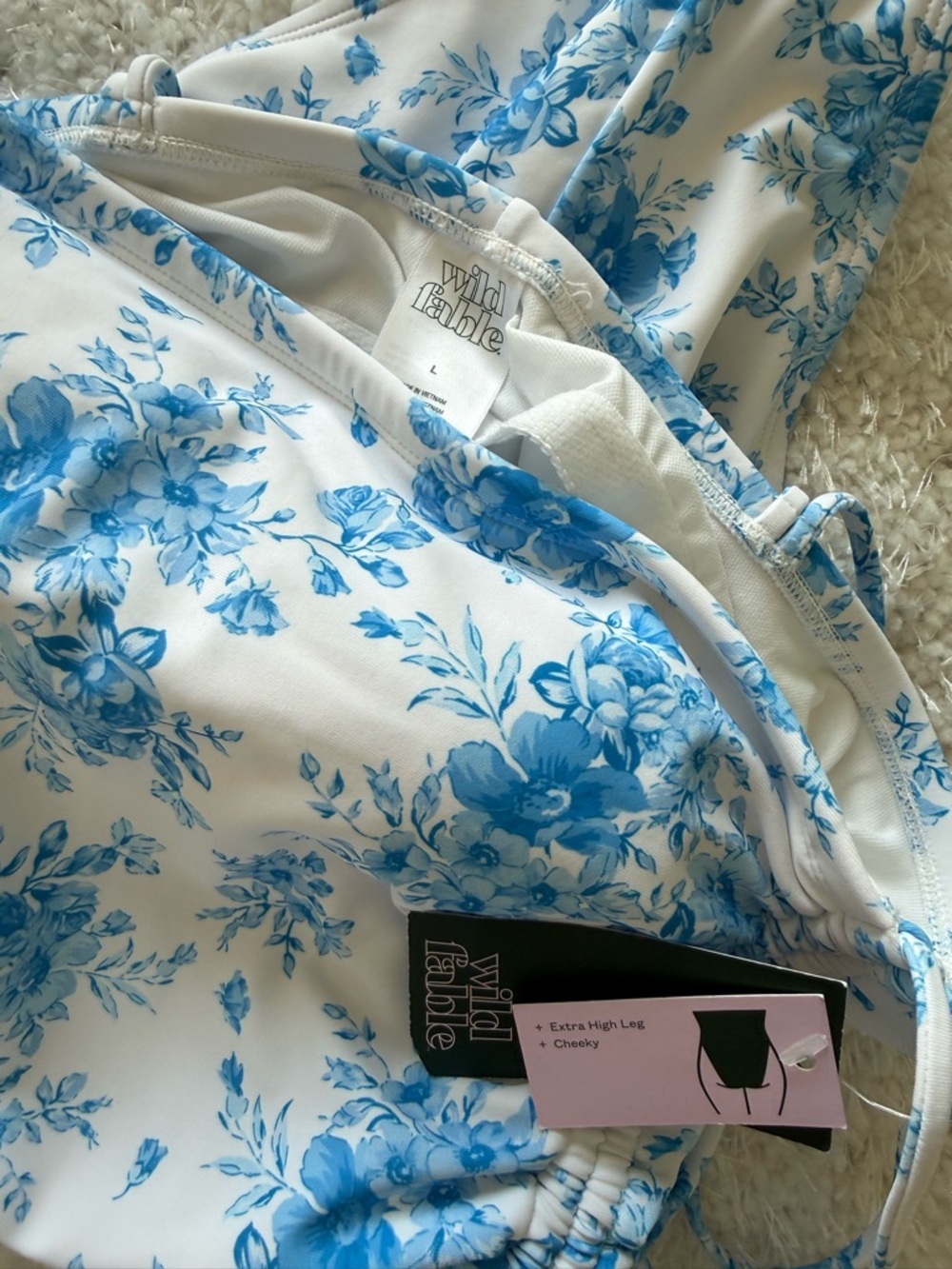 wild fable White Floral One-Piece Swimsuit with Bridgerton Vibes - Picture 5 of 10